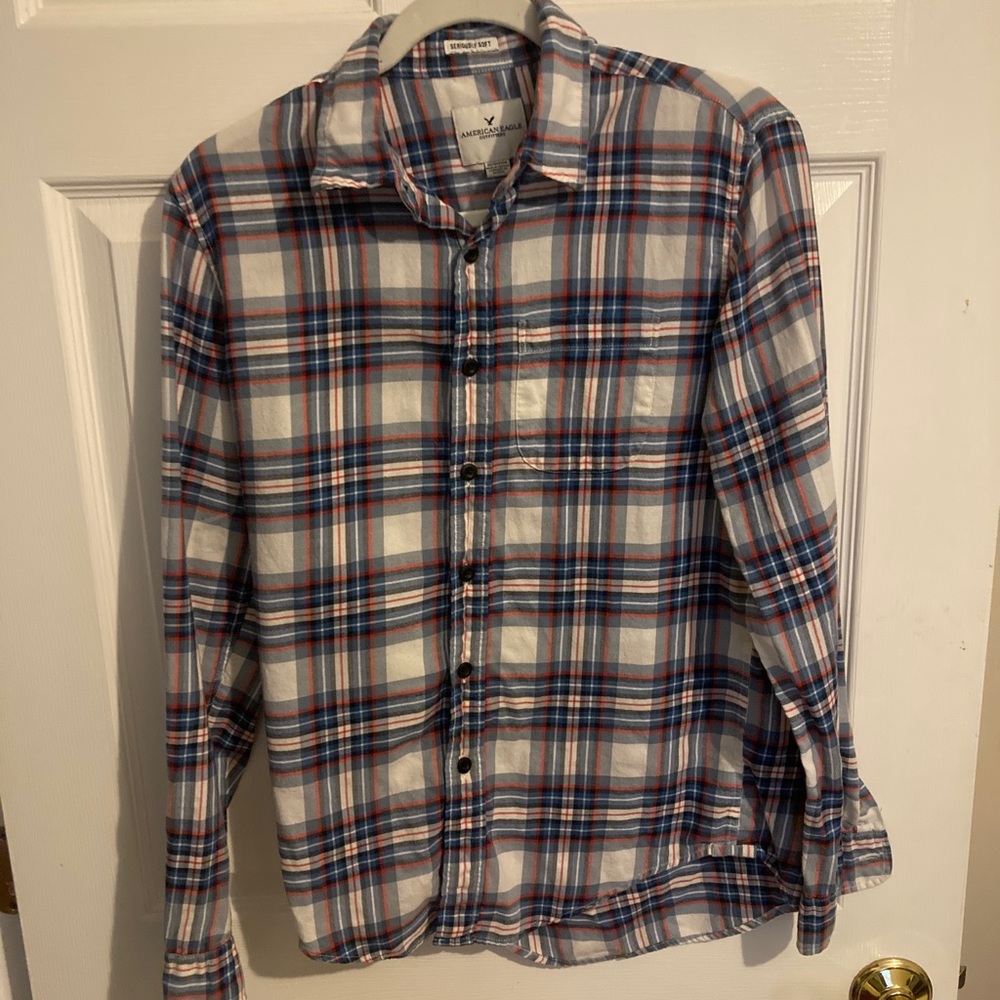 AE Supersoft Plaid Button Up